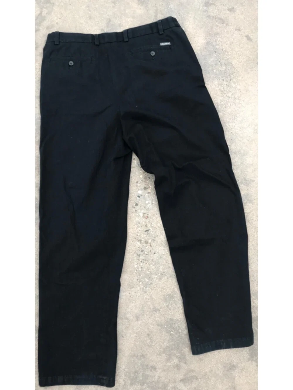 Eddie Bauer Men's Dark Blue/Black Dress Pants Slacks 38 Straight Leg Loose Fit